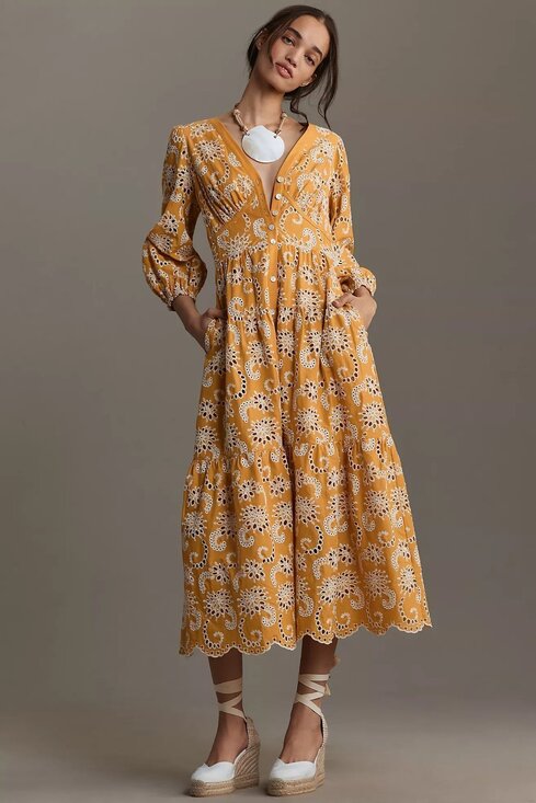 Anthropologie Dresses & Skirts - NWT❤️Anthro Shoshanna Sicily Eyelet Maxi Dress sz12